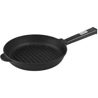 Сковорода-гриль Brizoll Optima-Black чавунна з ручкою 26х4 см (O2640G-P1)