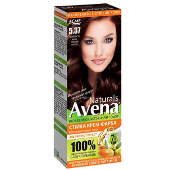 Cтійка крем - фарба для волосся Acme Avena Naturals 5.37 Золотиста кава