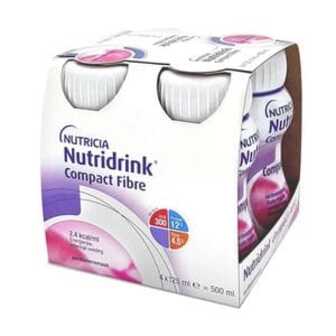 Спеціальне ентеральне харчування Nutricia Nutridrink Compact Fibre з харчовими волокнами зі смаком полуниці, від 3 років, 4*125 мл