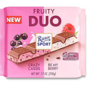 Шоколад Ritter Sport Duo молочний з фруктовою начинкою 218 г