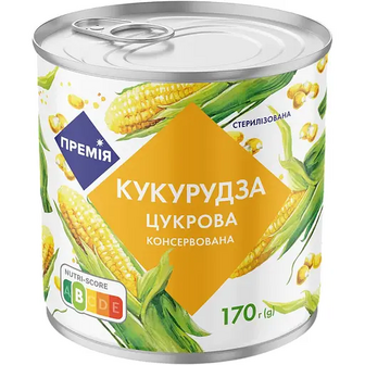 Кукурудза Премія цукрова консервована 170 г