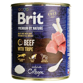 Беззерновий вологий корм для собак Brit Premium by Nature яловичина з тельбухами 800 г