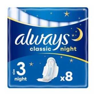 Гігієнічні прокладки Always Classic Night розмір 3, 8 шт