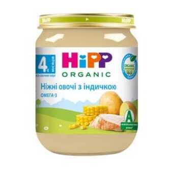 Дитяче м'ясо-овочеве пюре HiPP Ніжні овочі з індичкою, з 4 місяців, 125 г