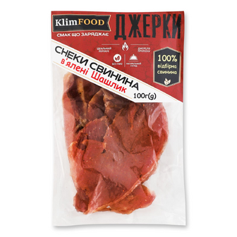 Джерки KlimFood із свинини Шашлик в'ялені, 100г