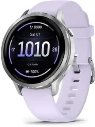 Смарт годинник Garmin Venu 4 - 41 mm Silver with Periwinkle Silicone Band (010-03013-01)