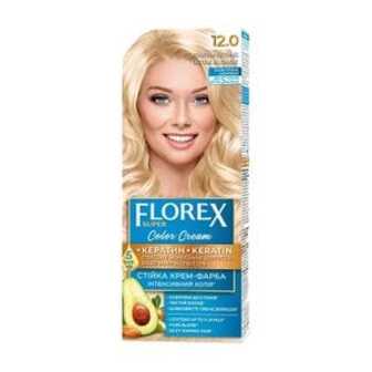 Стійка крем-фарба для волосся Florex Super 12.0 Ультра-блонд, 100 мл