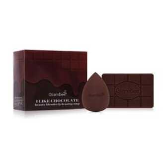 Набір GlamBee I LIKE CHOCOLATE beauty blender & cleaning soap, ь'юті-блендер і мило для миття спонжа