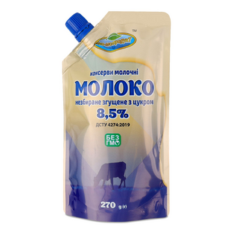Молоко згущене Еко-молпродукт незбиране з цукром 8,5%, 270г