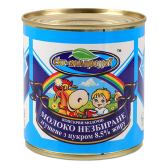Молоко згущене Еко-молпродукт незбиране з цукром 8,5%, 380г