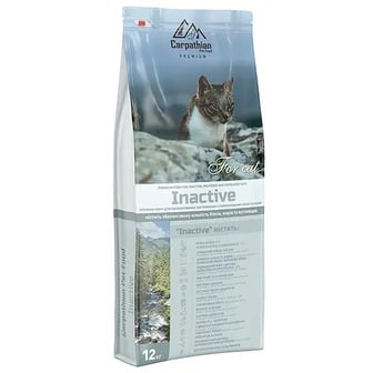 Сухий корм для малоактивних кастрованих та стерелізованих котів Carpathian Pet Food Inactive з куркою і палтусом, 12 кг