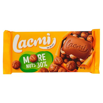 Шоколад молочний Roshen Lacmi з цілим лісовим горіхом 90 г (872113)