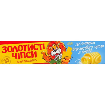 Чипси картопляні Золотисті зі смаком вершкового масла з сіллю 100 г