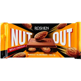 Шоколад молочний Roshen Nut Out Whole Almonds 90 г (948158)