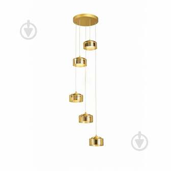ВИТРИНА! Люстра подвесная LIGHT SET DUSHA MS241-D5 5x12 Вт GX53 золото/янтарь