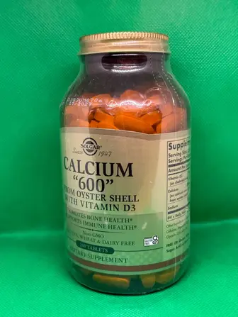 Кальцій з раковин устриць, Calcium "600", Solgar, з вітаміном D3, 240 таблеток