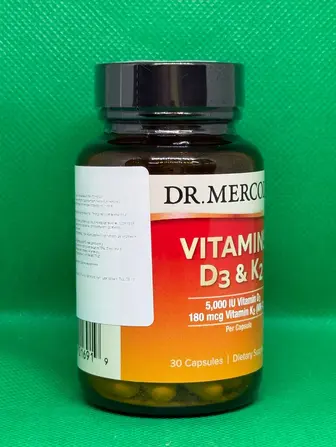 Вітамін D3 і К2, Vitamins D3 & K2, Dr. Mercola, 30 капсул