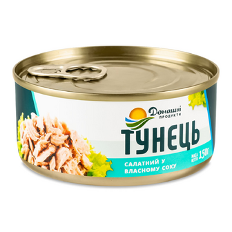 Тунець Домашні продукти салатний у власному соку, 150г