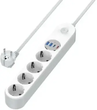 Мережевий фільтр ColorWay CW-CHE44PDW 4/2m 4xUSB 20W White