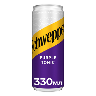 Напій Schweppes Purple Tonic безалкогольний сильногазований з/б, 0.33л