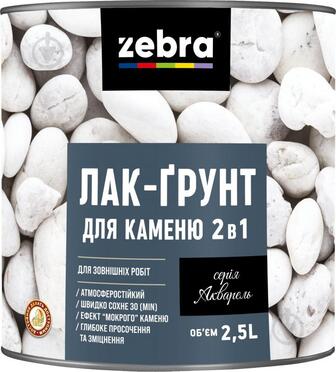 УЦЕНКА! Лак-грунт для камня 2в1 серия Акварель ZEBRA глянец прозрачный 2,5л (УЦ №3890)